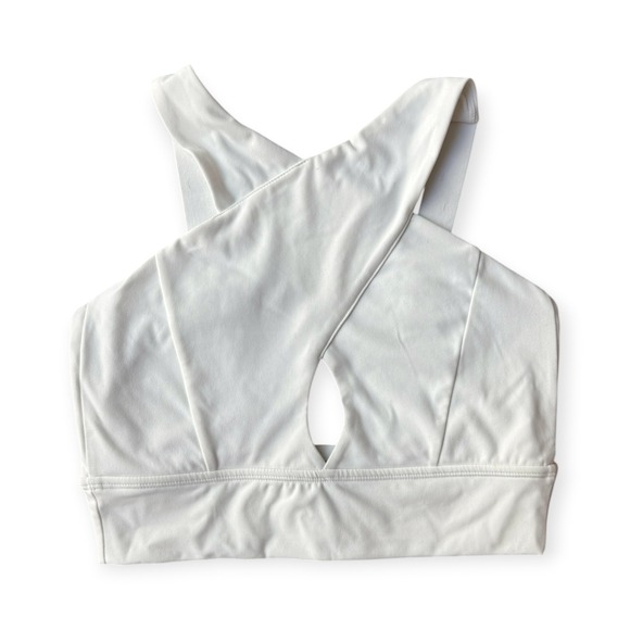 Buffbunny Collection Other - Buffbunny Collection White Wrap Front Keyhole Sports Bra Womens Small Adjustable